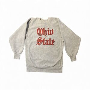 VTG Ohio State Sweatshirt H. Wolf & Sons Gothic Font Made In US XL